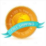 100% Free Shipping Badge in Gold